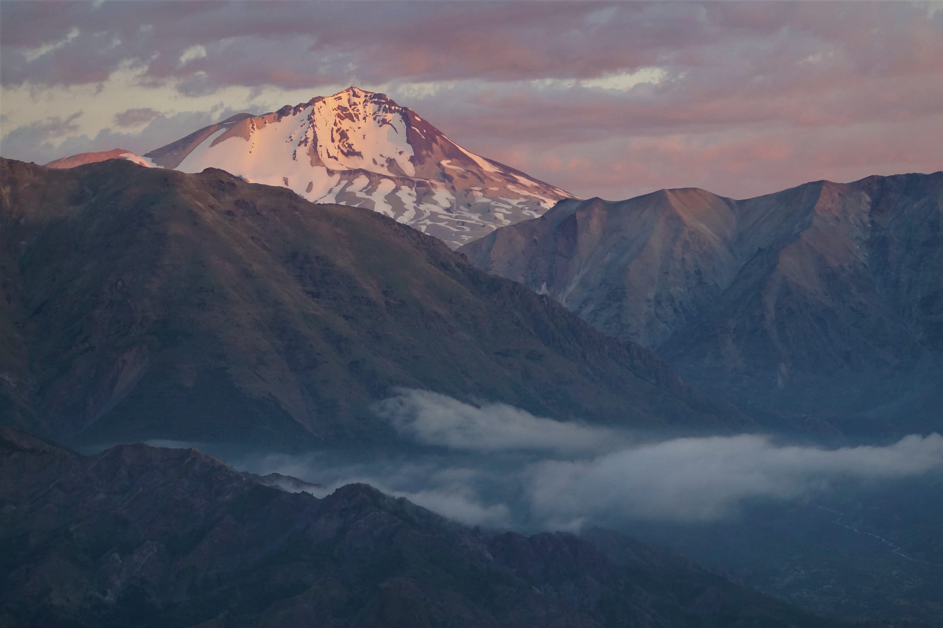 Cerro Azul seen from the Valle del Venado viewpoint, above the Claro river, in Altos de Lircay.