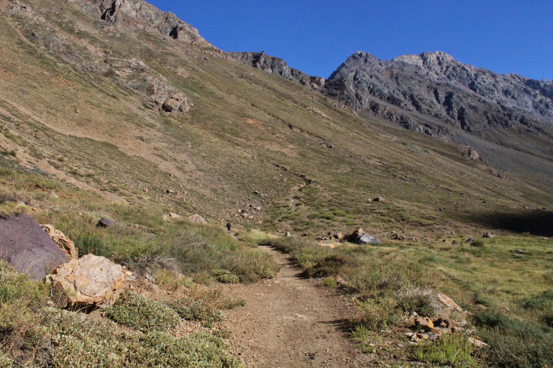 Mountain landscape in El Morado Natural Monument, near Baños Morales.
