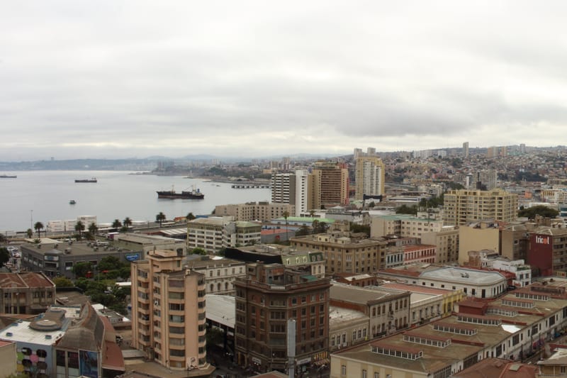 Partial panoramic view of Valparaíso from Cemetery No. 1.